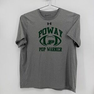 Under Armour T-Shirt Mens XL Grey Heather Poway Pop Warner HeatGear Athletic